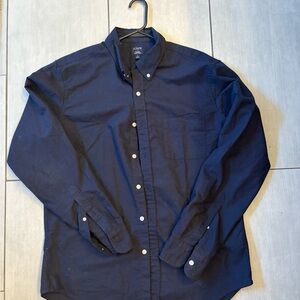 J. Crew Men's Dark Blue Casual Button-Down Shirt